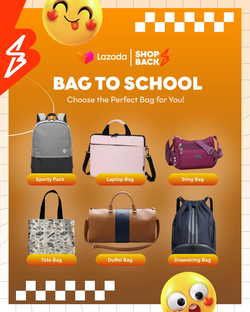 shopbackph's tweet photo. Which bag do you prefer? 🎒🤔
Choose the best back-to-school bag and complete your school essentials with #Lazada and enjoy up to 60% Cashback!
#ForTheWins #LazadaFinds #Lazadadeals https://t.co/FCUycQxOn6