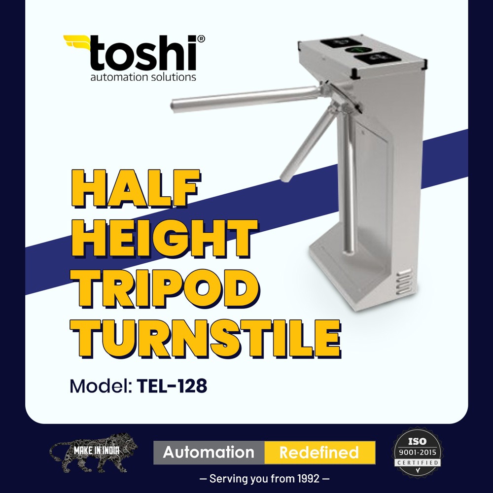 Toshi Automation Solutions presents Box Type Waist Height #Turnstile to regulate entry into restricted areas. These half height turnstiles are compatible with standard #Access Control & feature #Tripod style Drop Down Arms with quick motion and pass through rate of 35 people/min