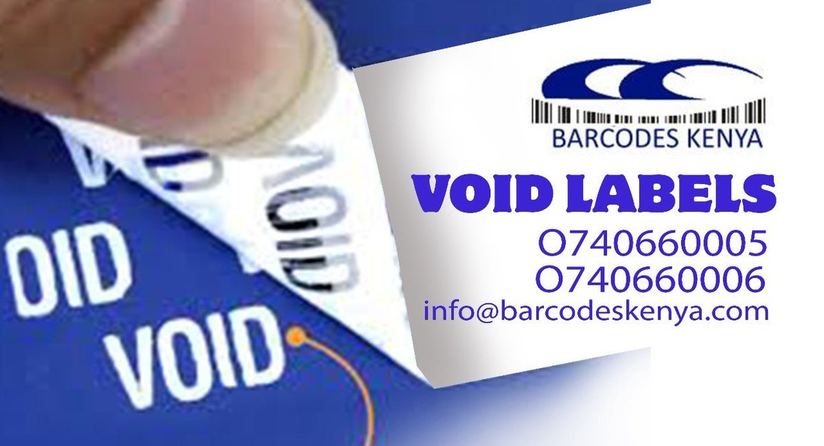 barcodeskenya's tweet photo. Void Label is a type of security measure that are designed to indicate that a label has been tampered with by displaying a void message on the surface to secure your products against fraud or theft.
https://t.co/x9PEhaYjcS
Thika Gen z Another Buzeki #Barcodeskenya https://t.co/465QCOmj17