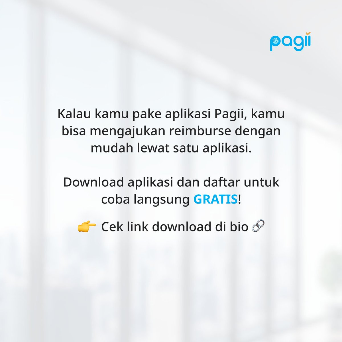 PagiiCo's tweet photo. Aturan reimburse memang tergantung perusahaan, tapi ada satu aplikasi yang bisa membantu, download dan daftarkan perusahaan kamu ke Pagii, GRATIS!

👉Link di bio 🔗

##AbsensiOnline #tipsHR #TransformasiDigital #reimbursement https://t.co/3xa9RaoZaJ
