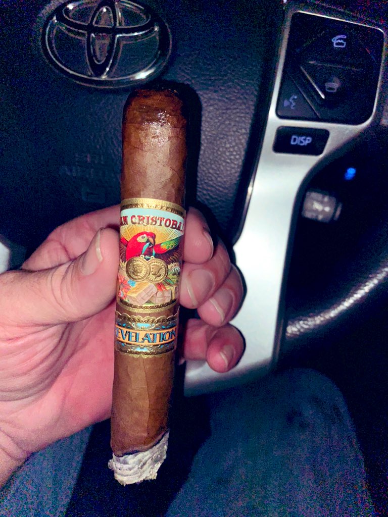 CigarTighe's tweet photo. @CigarbossR Got me a road stick for this drive. Try this one when you get a chance. Not bad! https://t.co/NAYzhg7d0Q
