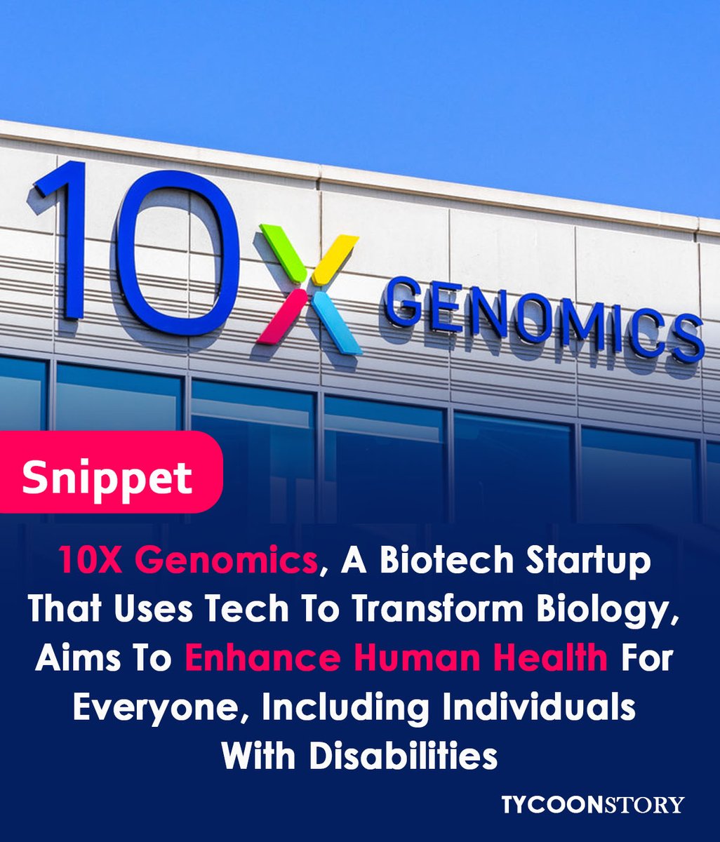 Biotech startup 10X Genomics utilizes tech to reshape biology and Advance Human Health for everyone, including individuals with disabilities

#biotechstartup #biotechnology #humanhealth #scienceinnovation #cancercare #DisabilityTech  #ResearchInnovation @10xGenomics