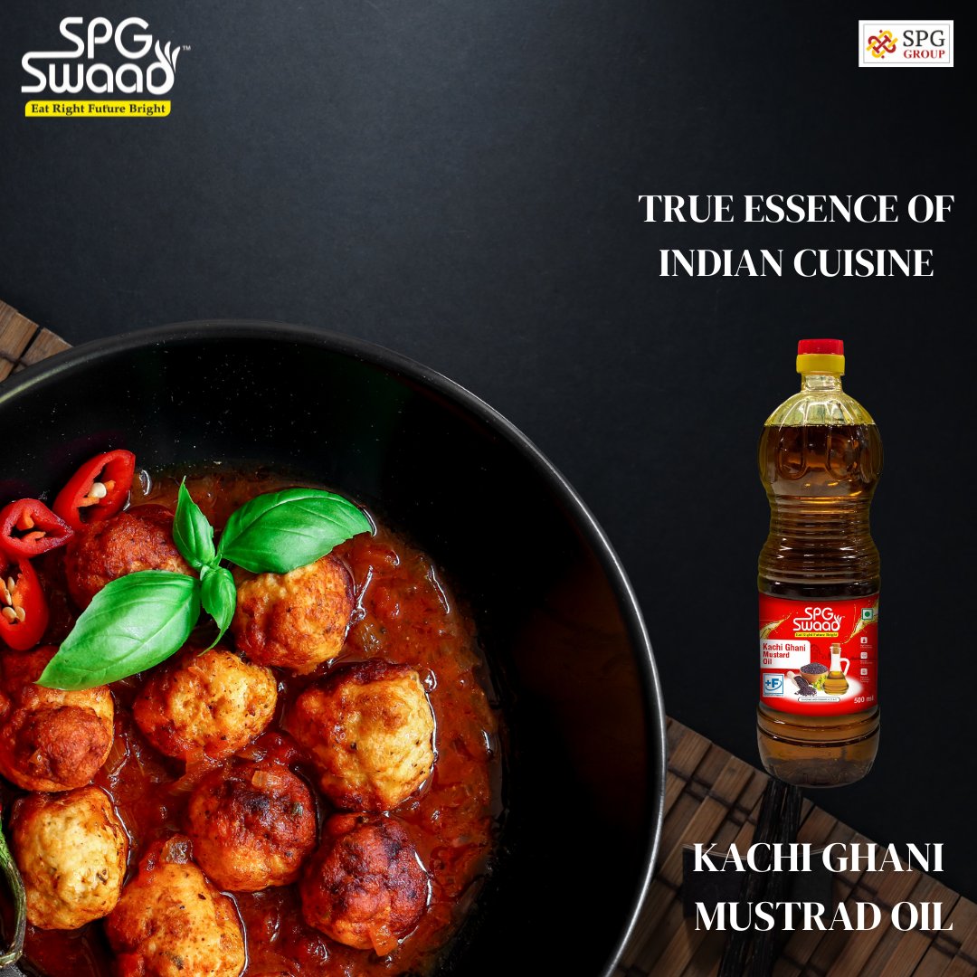 The heart and soul of Indian flavors with SPG Swaad Kachi Ghani Mustard Oil – the authentic essence that elevates every dish to a culinary masterpiece!

#TrueIndianFlavors #SPGSwaad #MustardMagic' #SPGSwaad #PremiumMustardOil #HealthyDelights #FoodieLove'