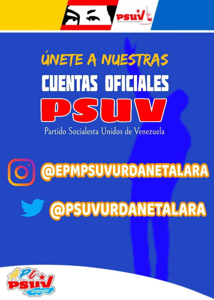 UrdanetaPsuvLar's tweet photo. Únete a nuestras Redes sociales https://t.co/c1KlP2HWPh