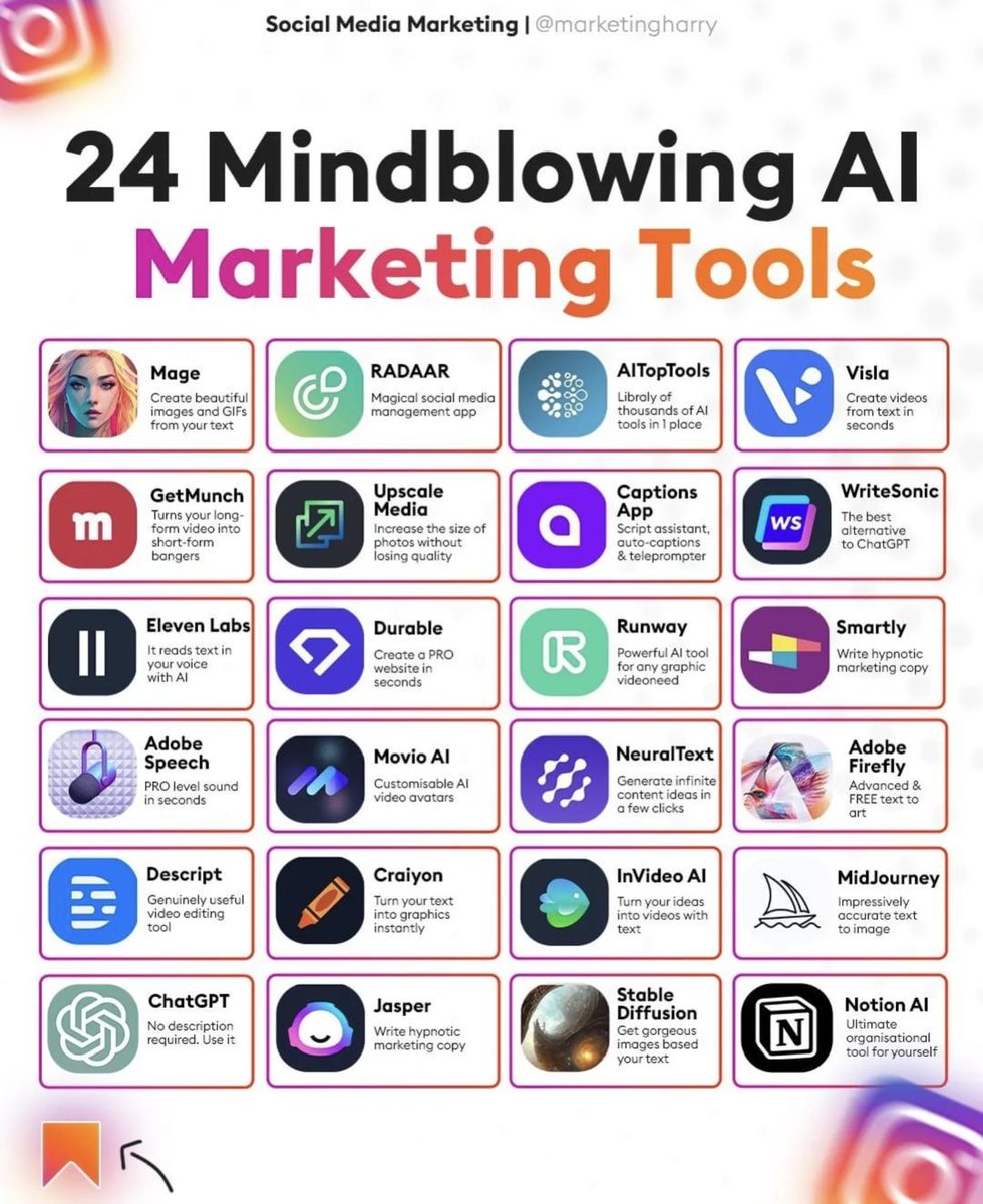 CurieuxExplorer's tweet photo. #AI Marketing Tools 💡🔖

🎨 @SocialtyPro 
@mvollmer1 @Nicochan33 @RagusoSergio @FrRonconi @Shi4Tech @jblefevre60 @LaurentAlaus @Fabriziobustama @smaksked @Nicochan33 @PawlowskiMario @mikeflache @BetaMoroney @fogle_shane @KanezaDiane @AlbertoEMachado @LavaletteAstrid @tobiaskintzel @Eli_Krumova @postoff25 @Khulood_Almani @DrNikolova_Rumi @Dahl_Consult @TheAIObserverX @NutritiousMind @TanyaSinha_ @devaang @AlAmadi1 @jeancayeux @segundoatdell @pchamard @RLDI_Lamy @AnthonyRochand @TheAIObserverX @bimedotcom @sonu_monika @tobiaskintzel @Hana_ElSayyed @EstelaMandela @mdrechsler @Analytics_699 @MarkQuinn_VO @Hadel @AlAmadi1 @vanivina9 @RamonaEid @kashthefuturist 

#aitools #technology #Web3 #ProductivityTips #Mondaythought #GenerativeAI #Technology #AI #generativeart #research #socialmedia #fintech #Finance #videoeditor #ContentWriting #IoT #Tech #socialmediamarketing #DigitalMarketingTips