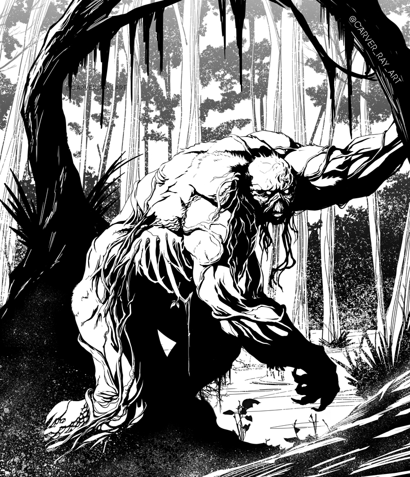 Stepping out of my comfort zone, black and white take on #SwampThing