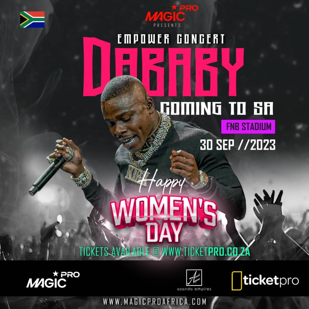 Iamcruzafrika's tweet photo. I woke up to this Big News for South Africa 🔥let me plug 🔌 u with DABABY CONCERT. Happening Live in South Africa 🇿🇦 Johannesburg (FNB Stadium) 🏟❤️ by Magic Pro . @DaBabyDaBaby 

Date : 30 |September |2023 

Get your ticket here: https://t.co/EFJLmigtv5

#EmpowerAfricaConcert https://t.co/sase61Bx4Z