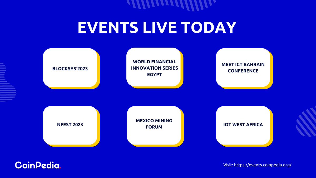 CoinpediaEvents's tweet photo. 🌟Events live today🌟

🚀Stay engaged with today's exciting events! Don't miss out on the latest insights and opportunities. 🎉 

@Techingov_AU 
@Ai4Conferences 
@Tradepassglobal 

Find more new events here: 
🔗https://t.co/RRmHZ0AiYR

#Web3 #EventsToday #BLOCKCHAIN #NFT #Crypto https://t.co/zoxkbWN2eZ