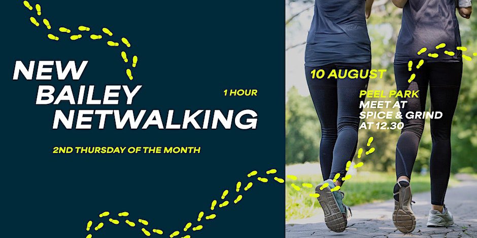 NewBaileyM3's tweet photo. Netwalking 📍👟
Join us tomorrow for a lunchtime walk from #NewBailey to Peel Park. Make connections whilst taking in some fresh air and getting the steps in!
Sign up here: https://t.co/tT3z95Rf6T https://t.co/DkQ8guURRt