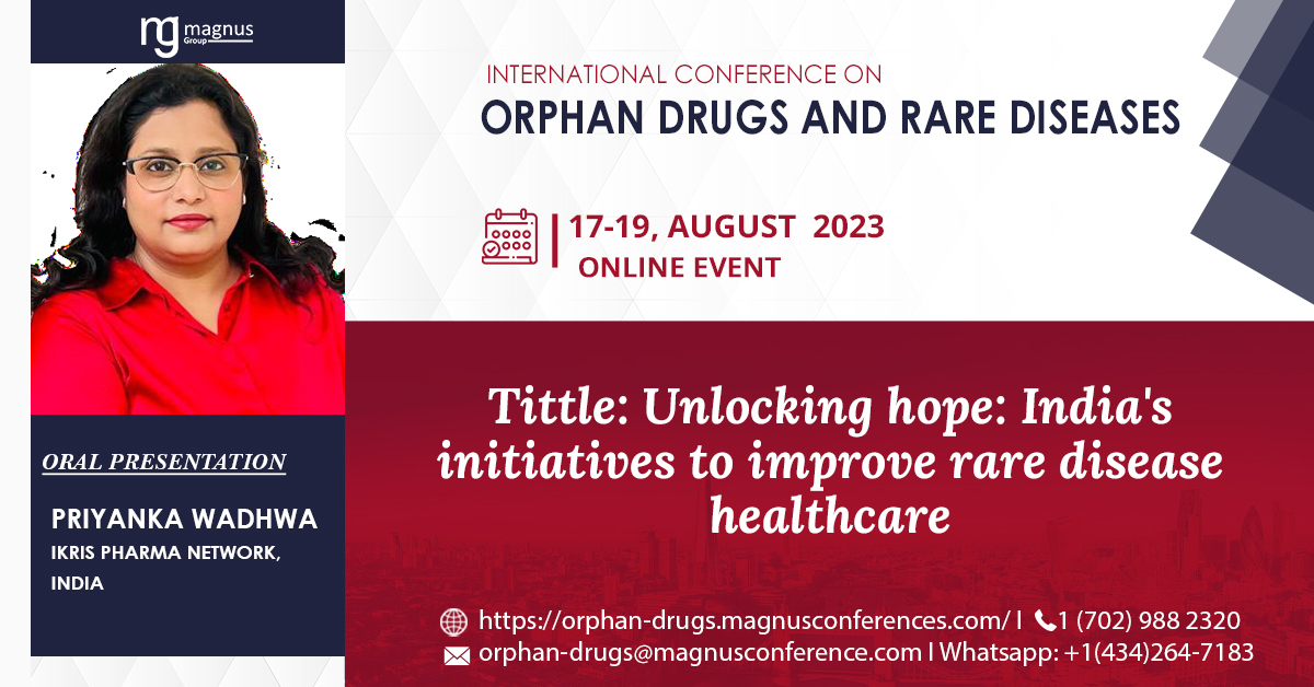 orphan_Conf's tweet photo. Priyanka_Wadhwa from @IkrisPharma , India joins as #Oral_Presenter organized by @magnus_group
📆August 17-19, 2023 
📞1 (702) 988 2320  
📲+1(434)264-7183
For more details,
Visit: https://t.co/lNh2J9o0tu https://t.co/E6eXjnbcFb