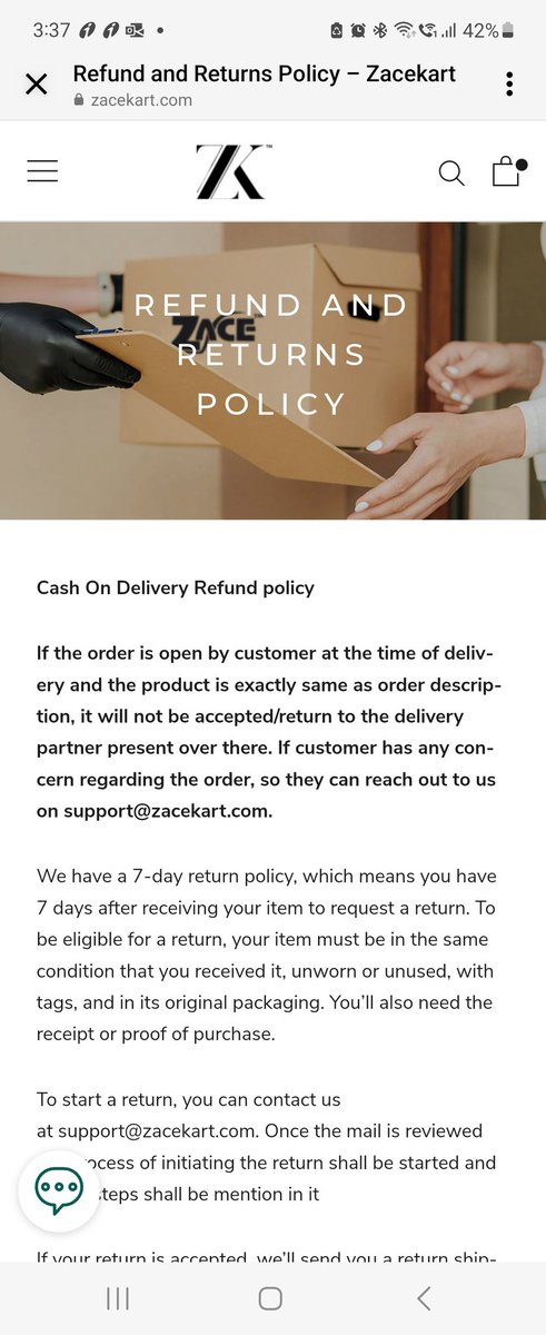 tanusaini94's tweet photo. @ZaceKart Yes I would request a detailed investigation here if zacekart feels we are trying to lie at any point.
A order placed was not accepted for return saying it's a COD order. There refund and return policy don't say that. 
Screenshot attached below.
@jagograhakjago  @consumerforum_ https://t.co/kBKwyoUVXO