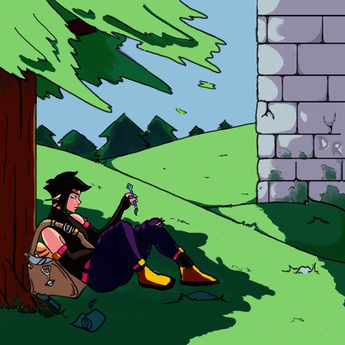 DiaGRoses's tweet photo. Mientras terminaba de empacar algunas cositas medicas Amaimon se perdió admirando el pincel que le dejaron como recuerdo, los lugares como las personas son muy fugaces...

#Permadraw3Divididos https://t.co/cYwGEpkeYm