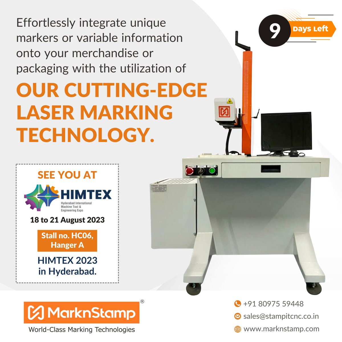 MarknStamp's tweet image. MarknStamp is thrilled to extend a heartfelt invitation to join us at HIMTEX 2023, the premier exhibition in Hyderabad, from 18 to 21 August 2023.

For more information, reach out to us at +91 80975 59448 or visit our website at marknstamp.com today.

#MarkingMachine