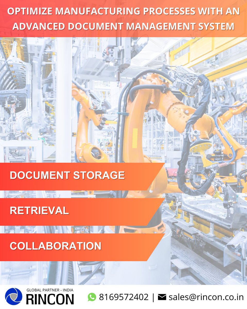 Optimize manufacturing processes with an advanced Document Management System (#DMS)! Say goodbye to manual paperwork and hello to streamlined document storage, retrieval, and collaboration within your manufacturing unit. #ManufacturingEfficiency #StreamlinedProcesses