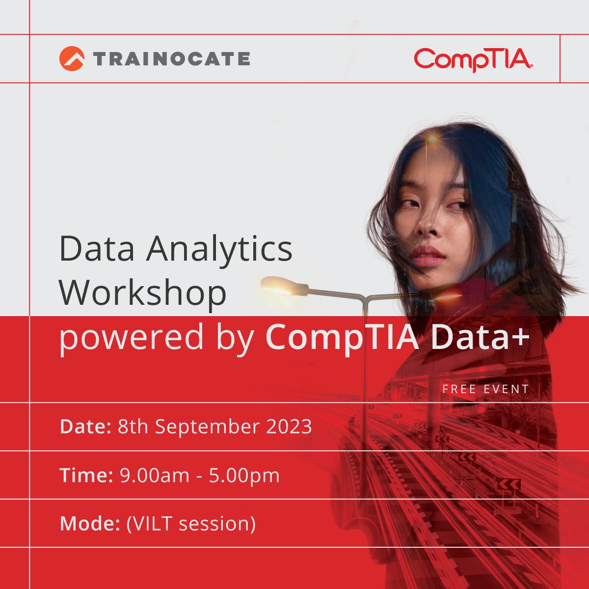 TrainocateM's tweet photo. 🚀 Elevate Your Data Game with CompTIA Data+!
📊 Join us for an immersive data analytics workshop that's powered by CompTIA Data+.
Don't miss out on this FREE opportunity!
Register now: https://t.co/XaHeWOkPMy
#CompTIAData #DataAnalytics https://t.co/jD4LfdBfZm
