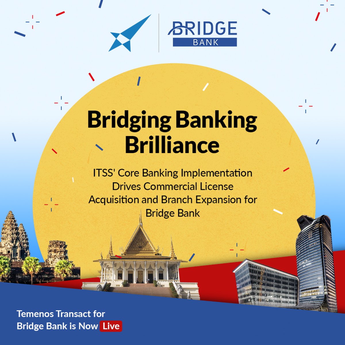 TeamITSS's tweet photo. A toast to #BridgeBank's remarkable achievements! We are thrilled to have been part of their triumphant journey, driving their successful #corebanking implementation that paved the way for a commercial license &amp; #expansion of branches. 

#ITSSGlobal #ProjectSuccess #successstory https://t.co/kWvx42Ixxu
