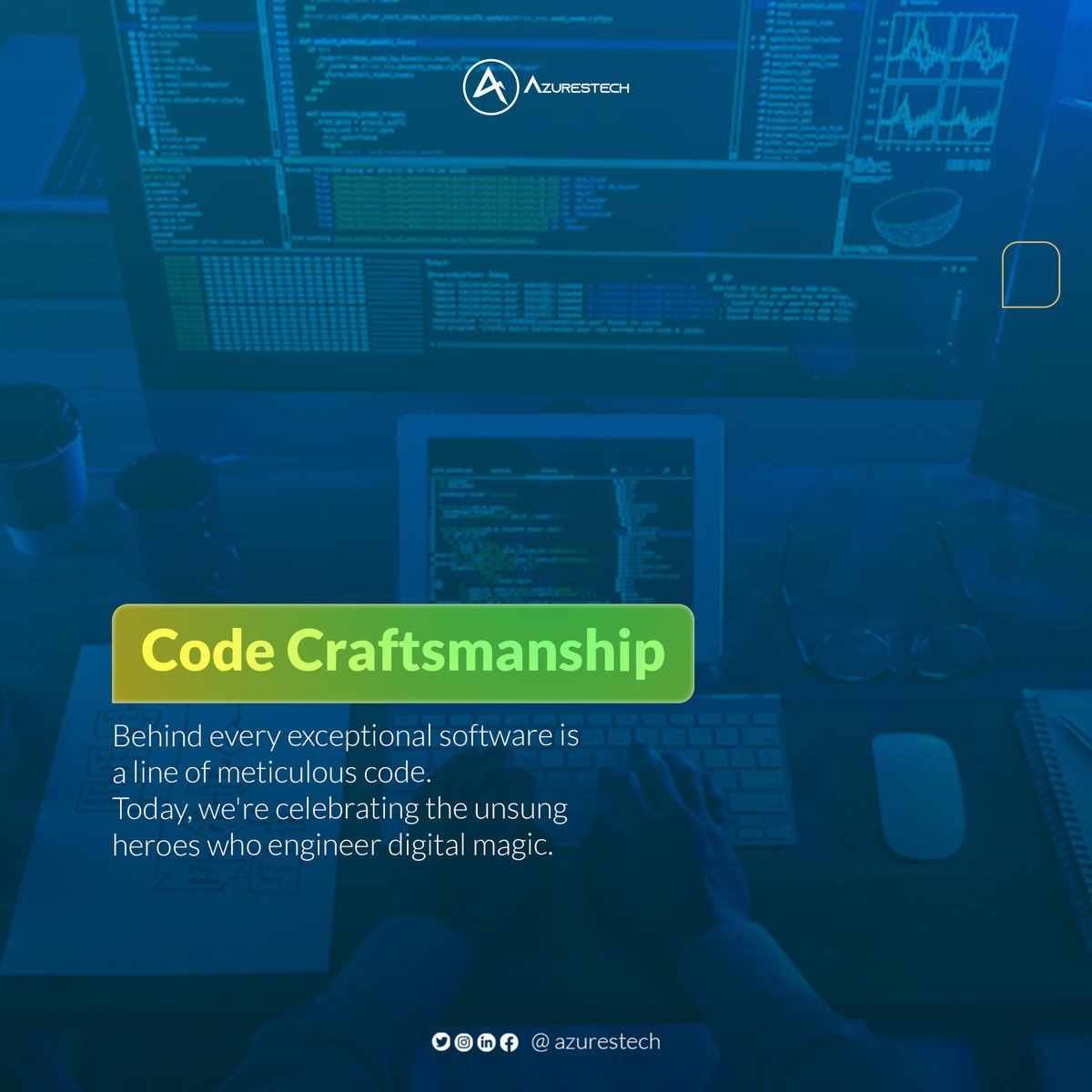 Appreciate the Wizards of Code: The dedicated minds who turn lines into digital wonders. Saluting the crafters of software magic! 👩‍💻👨‍💻✨ #CodeCraftsmanship #SoftwareSorcery #azurestech #creativity #programming