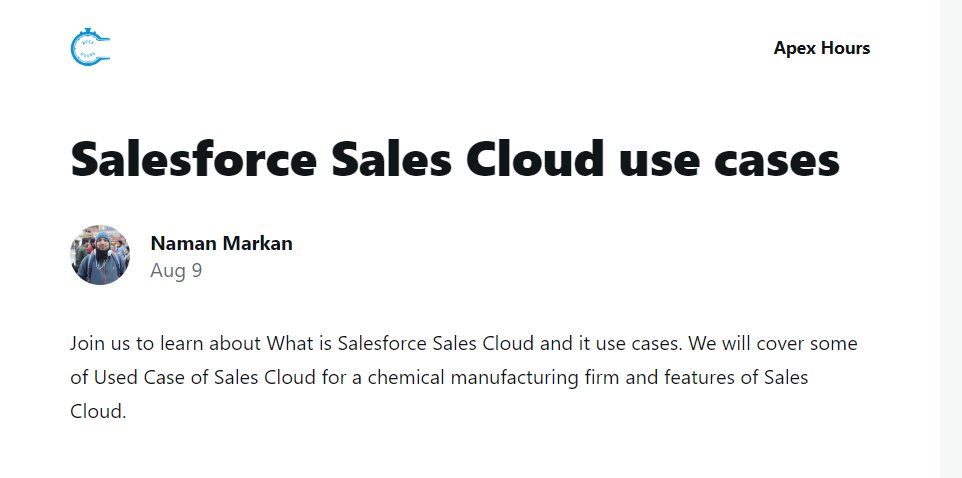 LovNaman's tweet image. Happy to share that my 2nd blog post on @ApexHours is been published. If you want to learn more about the use case for @salesforce #SalesCloud please read the same. apexhours.com/salesforce-sal…
Thank you @amit_sfdc for your support and this #Opportunity
#SalesforceBlog #Trailblazers