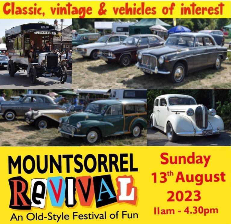 MountsorrelTeam's tweet photo. There’s so much happening at #MountsorrelREVIVAL including classic cars and vehicles of interest. If you have a vehicle you’d like to show, come along to the car park by The Waterside Inn, Mountsorrel. All welcome and all free. 
#mountsorrel #classiccars #vehiclesofinterest https://t.co/KjSWDvo6a1