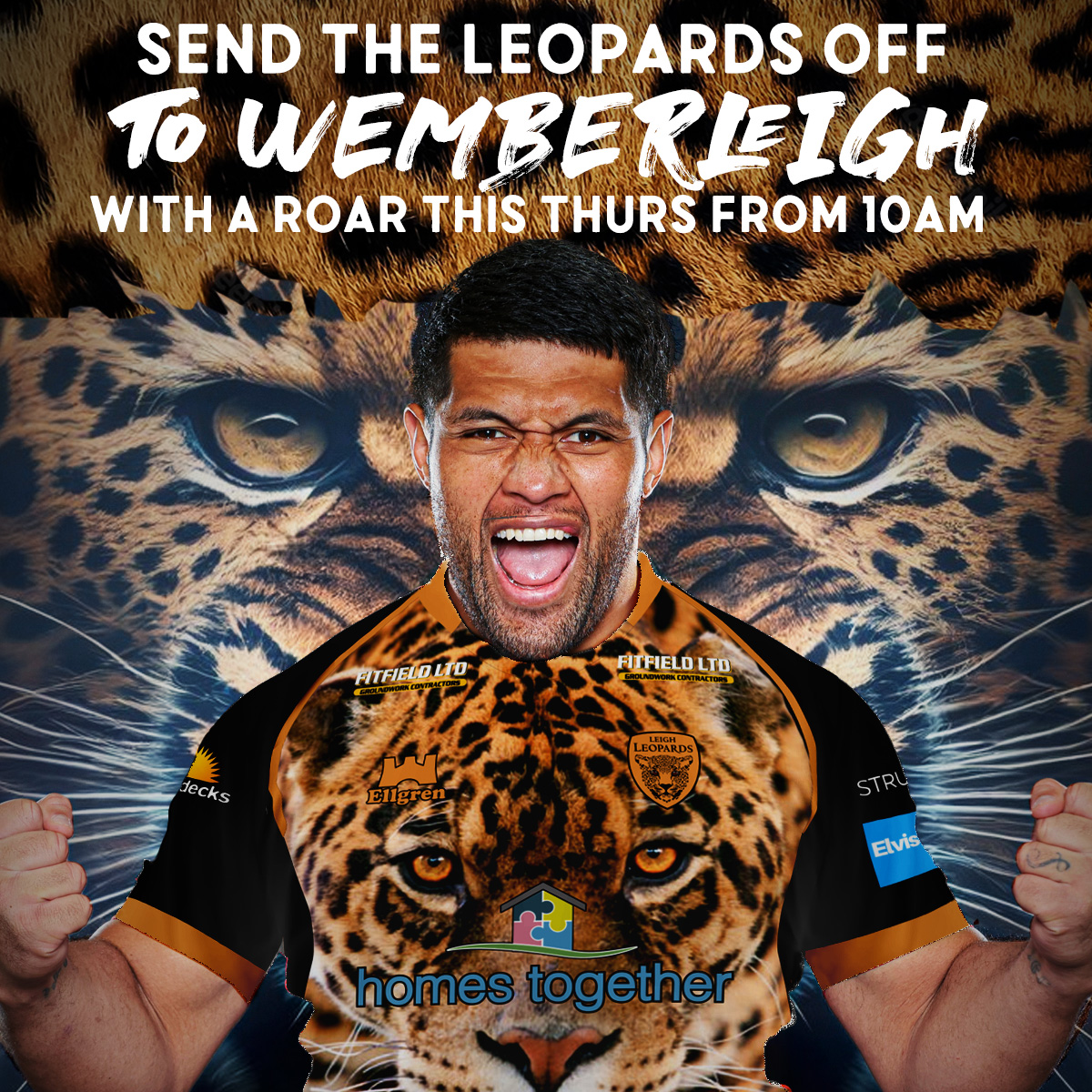 LeighLeopardsRL's tweet photo. The Leopards are WemberLeigh bound this Thursday.

The team bus will leave from LSV at 10:30am and we’d like as many Leythers as possible to be there on this special occasion.

We invite fans to gather from 10am so they are in good time for the send-off.

#betheroar #Leythers https://t.co/wfAuQh8nYt