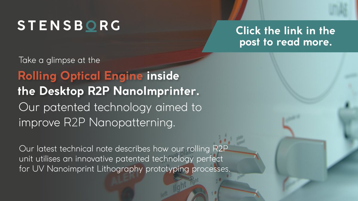 Stensborg's tweet image. Peek inside our #DesktopR2PNanoImprinter and its smart rolling #OpticalEngine…

Empowering users with more control over their #Nanopatterning process, this #RollToPlate unit is compact and versatile!

Learn more about his #UVNIL technology &amp;gt;&amp;gt; buff.ly/3qhdxtb.