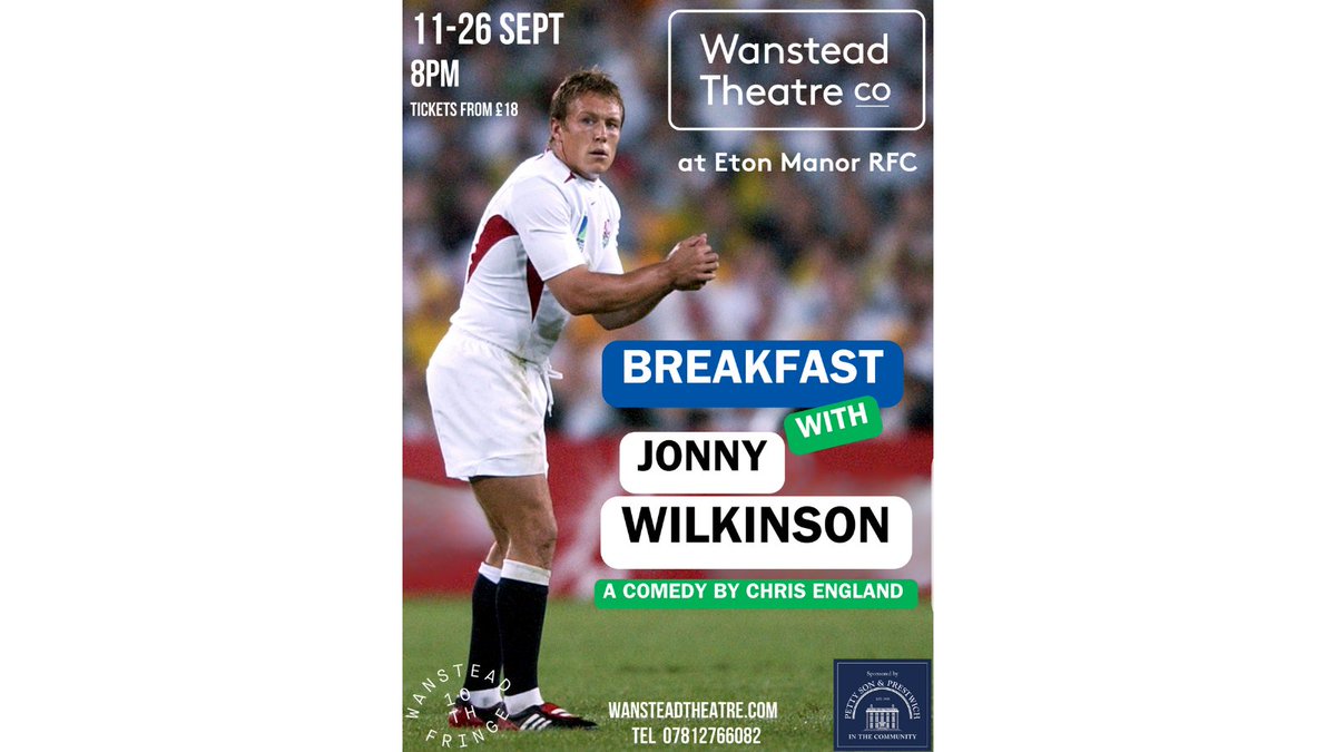 Set in the fictional Greyhawks Rugby Club and performed in the very real Eton Manor RFC during the actual Rugby World Cup 2023
7 performances only in September at 8pm
Mon 11 -Wed 13
Mon 18-Tue 19
Mon 25-Tue 26

More details and tickets available soon