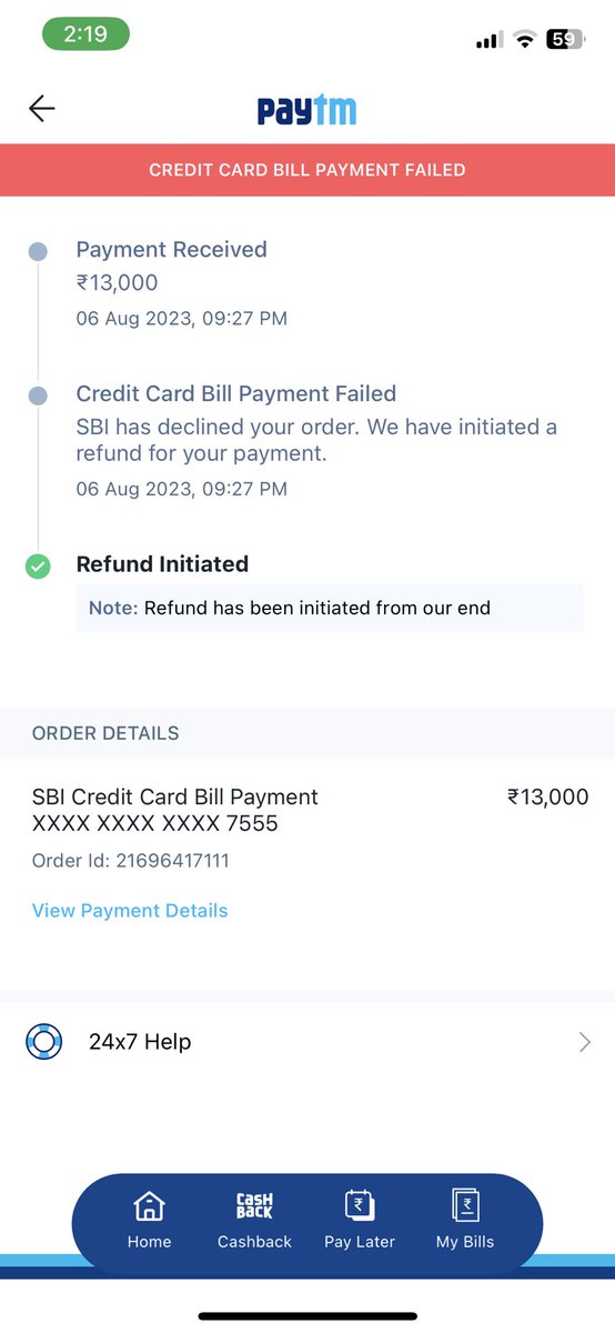 aditya_enigma's tweet image. "🔴 Transaction Alert: Tried to pay my credit card bill through @Paytm wallet, but it failed! 💳💔 @PaytmSupport, can you help resolve this issue ASAP? Need assistance! #PaymentIssue #PaytmFail"