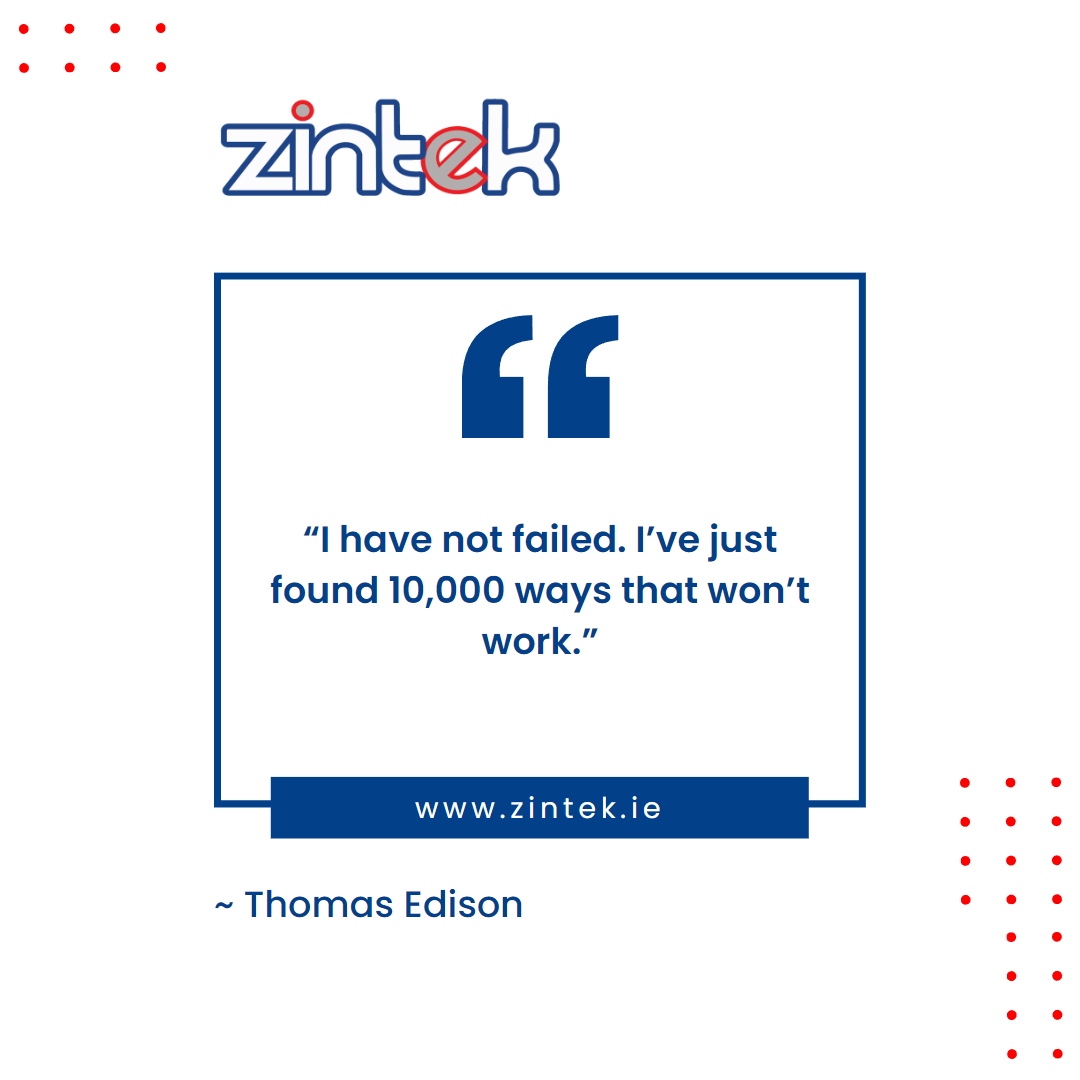 In the world of IT support there are plenty of businesses that won't work, but with @zintek we can help you find the way that does! 

Keep positive and get the support you need 💪 Contact us today! 📞📱

#ThomasEdison #QuoteOfTheDay #Motivation #NeverGiveUp #TechSupport #Zintek