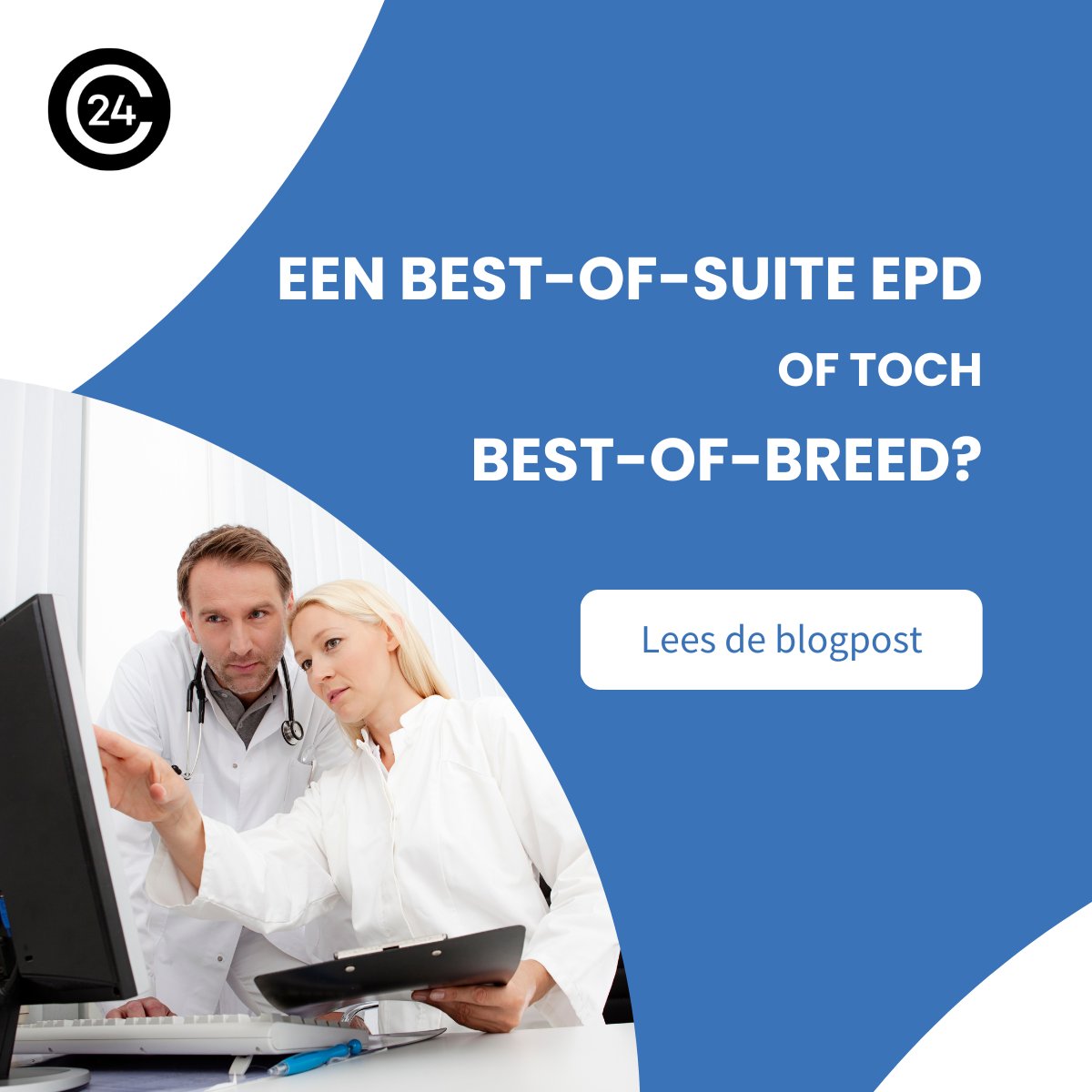 Code24NL's tweet image. Zorgorganisaties staan bij de selectie van een EPD voor een belangrijke keuze: gaan we voor een best-of-breed of best-of-suite oplossing? Maar is die keuze er eigenlijk wel?

Lees hier onze nieuwste blogpost: code24.nl/blog/best-of-s…

#EPD #Zorgdata