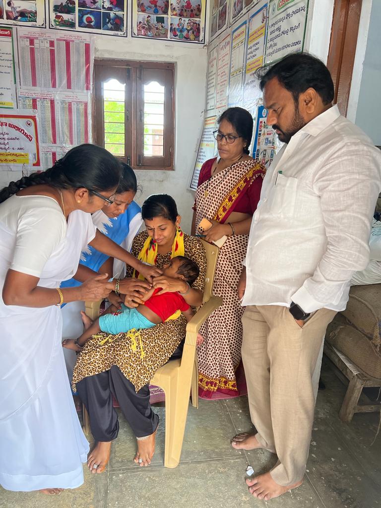 Today, DM&amp;HO YDB District visited Anganwadi Centre, Sub centre Choutuppal PHC Thangadapally monitored Intensified Mission Indradhanush (IMI 5.0) and interacted with  ANM and Anganwadi teacher, enquired about the health of the children <a href="/Collector_YDR/">Collector Yadadri</a> <a href="/ACLB_Yadadri/">AC(LB) Yadadri Bhuvanagiri</a> <a href="/DPHFWTelangana/">DPHFW TELANGANA</a>