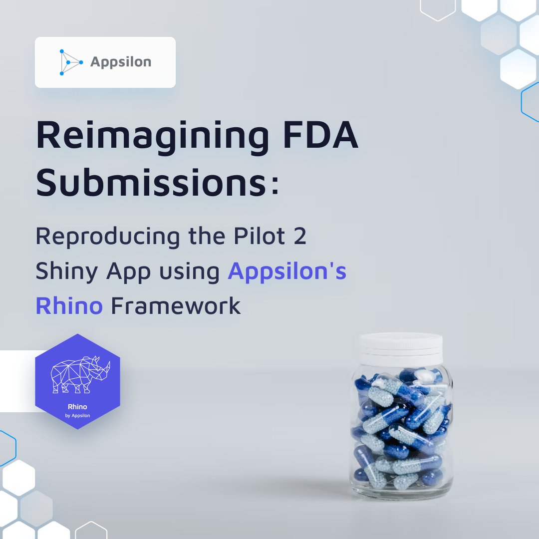 🧬 We've successfully adapted the R Submissions Pilot 2 Shiny App submitted to the FDA to our latest framework - #Rhino

📊 Our open-source app (FDA pilot app) provides a groundbreaking example of an R/Shiny app that can be submitted to the FDA.

📖 appsilon.com/fda-clinical-t…

#FDA