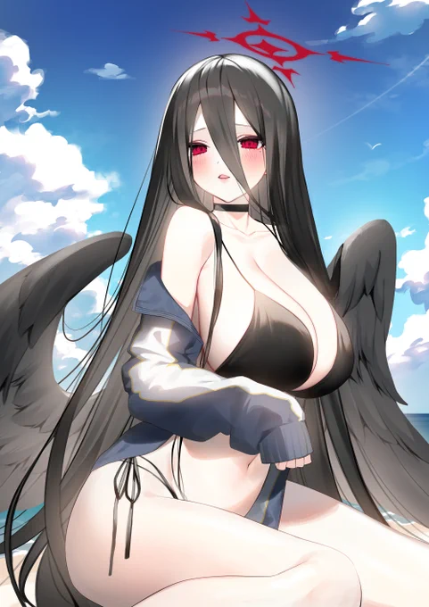 暑いし消してもシャドバン解除されないしなので再水着ハスミちゃん!! RTもらえるとめちゃくちゃ嬉しいです タグたぶん無意味だけど諦めずにつけておく… #ブルアカ