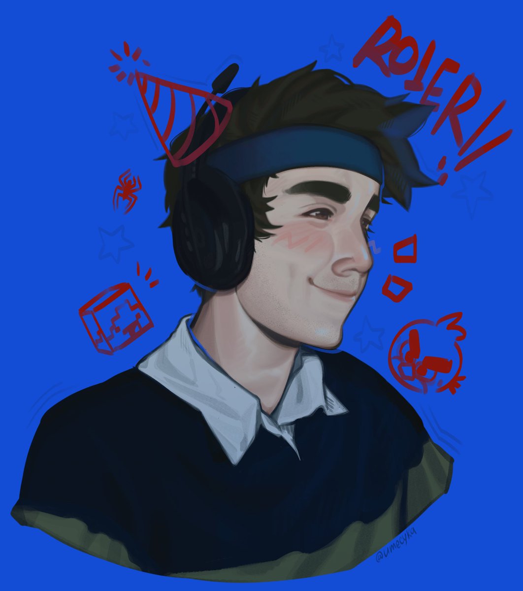 umecyka's tweet photo. feliz cumple al tripón!¡!🎈🎉 @Roiereal <3
no se dibujar realista pero se intentó;( tqm boiler 
#roier #roierfanart #HappyRoierDay #cumpleañoier #fanart https://t.co/wQvD5U72ol