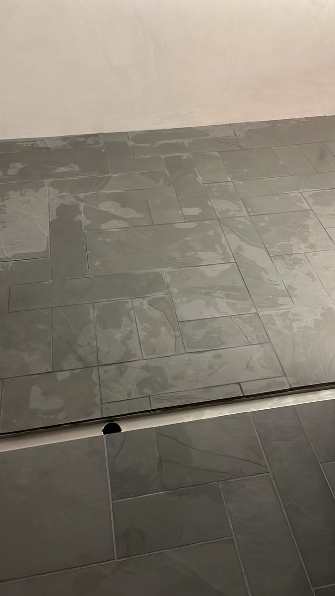 Grouting the master bathroom tonight. Love how it’s turning out