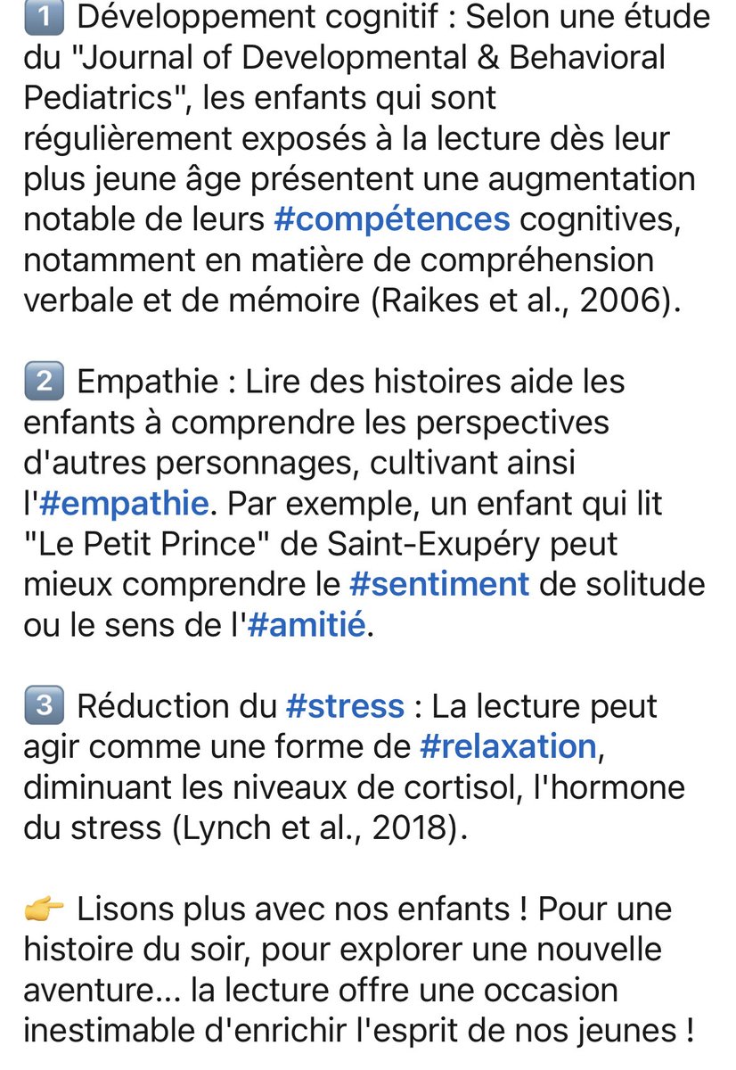 Toutes les réunions parents-profs devraient comporter un volet sur les intérêts de la #lecture  : plaisir, développement cognitif, réussite scolaire, empathie … ❤️

Voici un petit mémo et une #infographie pour vous aider à aller à l’essentiel 👇

Fabrice Pastor 🙏