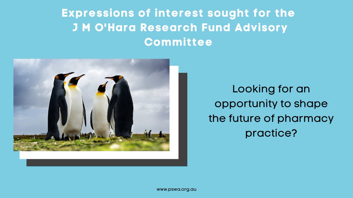PSWA1's tweet photo. The PSWA Board is seeking expressions of interest for the J M O’Hara Research Fund Advisory Committee (JMOHRF AC). 
More information on the JMOHRF AC at https://t.co/KnpTAOc5R8

#JMOHRF #PSWA https://t.co/Lo3dwraitD