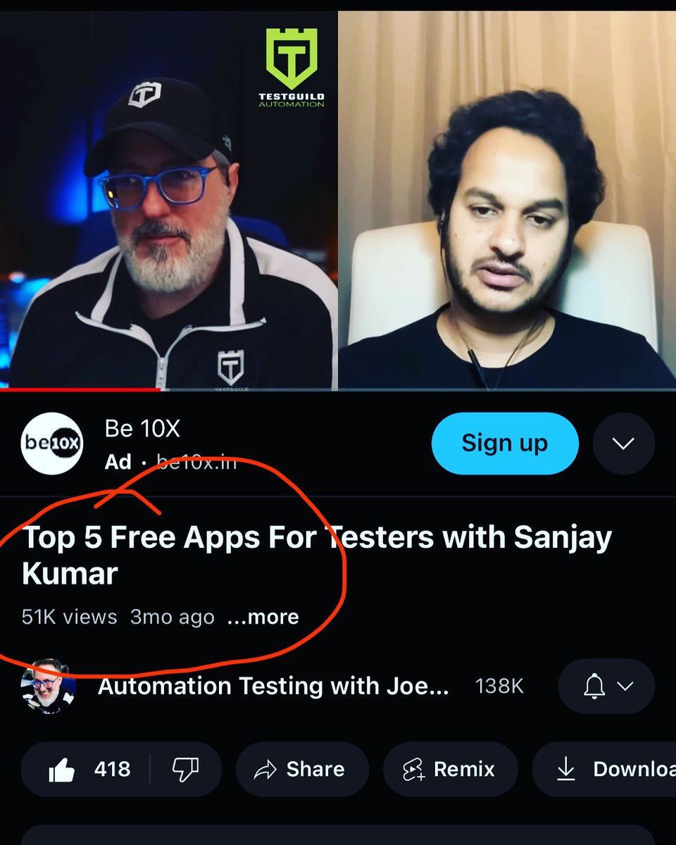 SanjayKumaarr's tweet photo. 50K+ views 🤩 One of the most watched Podcast in the history of #SoftwareTesting!! 🎉
Thank you @joecolantonio &amp; @testguilds for having me on the show!! 
 
🔗 https://t.co/xV54GHXQed

@SelectorsHub 
#testguild #selectorshub https://t.co/QAo0fHWS0b