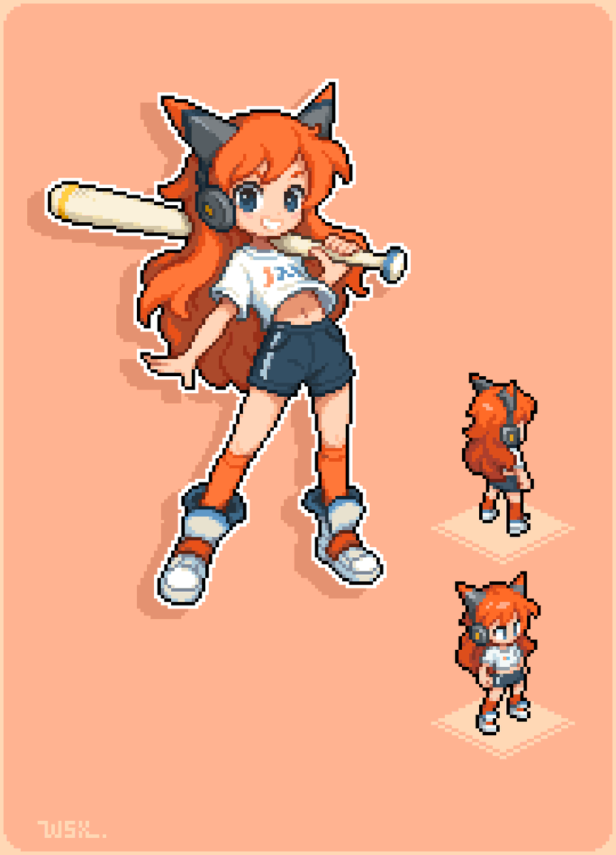 baseball-girl #pixelart #ドット絵