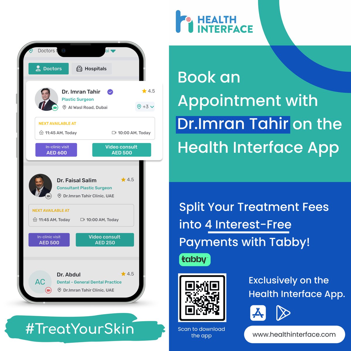 HealthInterface's tweet photo. 🔵 Looking for a hassle-free appointment experience? 🔵

Book an appointment with Globally renowned Plastic Surgeon Dr.Imran Tahir  @imrantahir62 using the Health Interface (HI) App! 📅✨ Say goodbye to long waiting times and enjoy the convenience of seamless scheduling. https://t.co/32qxF9l1HM