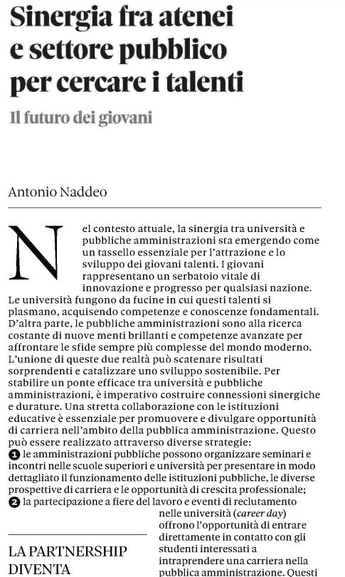 Aran (@aran_agenzia) on Twitter photo <a href="/AntonioNaddeo/">Antonio Naddeo</a> La collaborazione PA e Università in attività di conoscenza e richiamo di giovani talenti - Strumenti e strategie - Vitalità e dinamismo nella PA - Nuove prospettive
<a href="/sole24ore/">IlSole24ORE</a> <a href="/AntonioNaddeo/">Antonio Naddeo</a> La collaborazione PA e Università in attività di conoscenza e richiamo di giovani talenti - Strumenti e strategie - Vitalità e dinamismo nella PA - Nuove prospettive
<a href="/sole24ore/">IlSole24ORE</a>