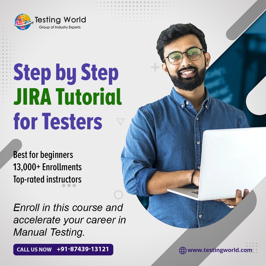 world_testing's tweet image. ✪Learn Basic to Advance JIRA for Testers/QA/Test Manager-2023 ➡️80% Discount Coupon ✪

 ✔✔ Step by Step JIRA Tutorial for Testers lnkd.in/dms2gH5

 🏆 15+ Years Automation Testing Experienced Trainer
 🏆 Trained 50k+Students 
 #manualtesting #jira #softwaretesting