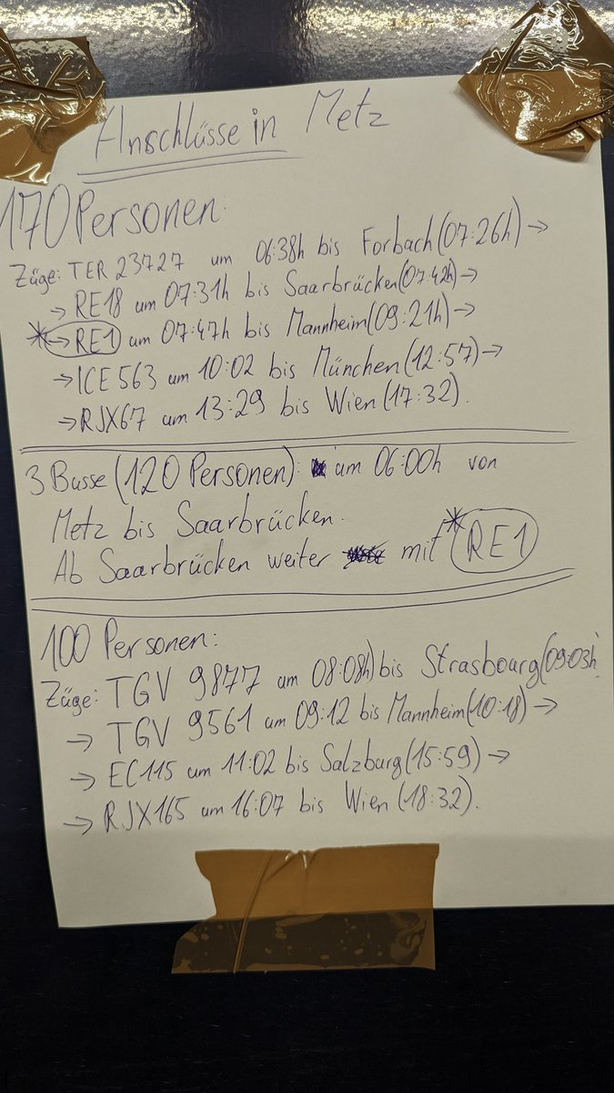 superjoe3's tweet photo. @unsereOEBB Hello, our OBB nightjet NJ469 from Paris to Wien stopped at Metz and had a technical problem, we were told to get this stupid alternative below....5 trains and 7+ hours more, it's almost a 24h trip.
How can we get a full refund ? https://t.co/MJT4X1fUFM