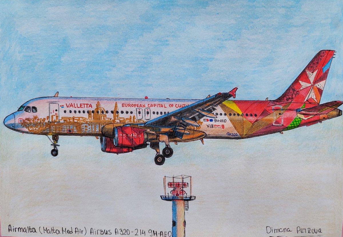 AircraftBy's tweet photo. My drawing of Air Malta (MaltaMedAir) Airbus A320-214 9H-AEO "Valetta 2018" landing at Lisbon Humberto Delgado Airport, Portugal. 🛬
Photographer: Mickael Cavaco
#AirMalta #airmaltacom #drawing #planes #Valetta #Valetta2018 #Airbus #airbusa320 #A320 #landing #WingWednesday https://t.co/lIZwLwmRdU