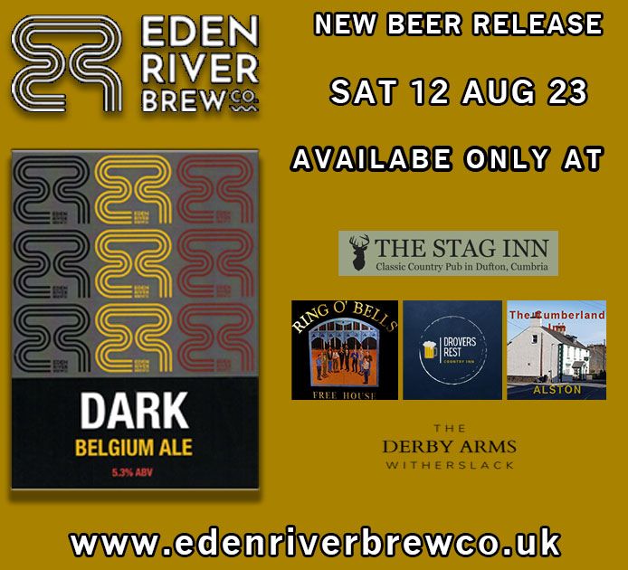 𝗜𝗻𝘁𝗿𝗼𝗱𝘂𝗰𝗶𝗻𝗴 𝘁𝗵𝗲 𝗘𝗹𝗲𝗴𝗮𝗻𝗰𝗲 𝗼𝗳 𝗗𝗮𝗿𝗸𝗻𝗲𝘀𝘀!
Unveiling our last masterpiece: The Dark Belgian Ale!  ABV 5.3%
Limited-edition brew at these remarkable pubs:
The Stag Inn Dufton
The Cumberland Inn Alston
Drovers Rest Inn
Ring O Bells
Derby Arms Witherslack