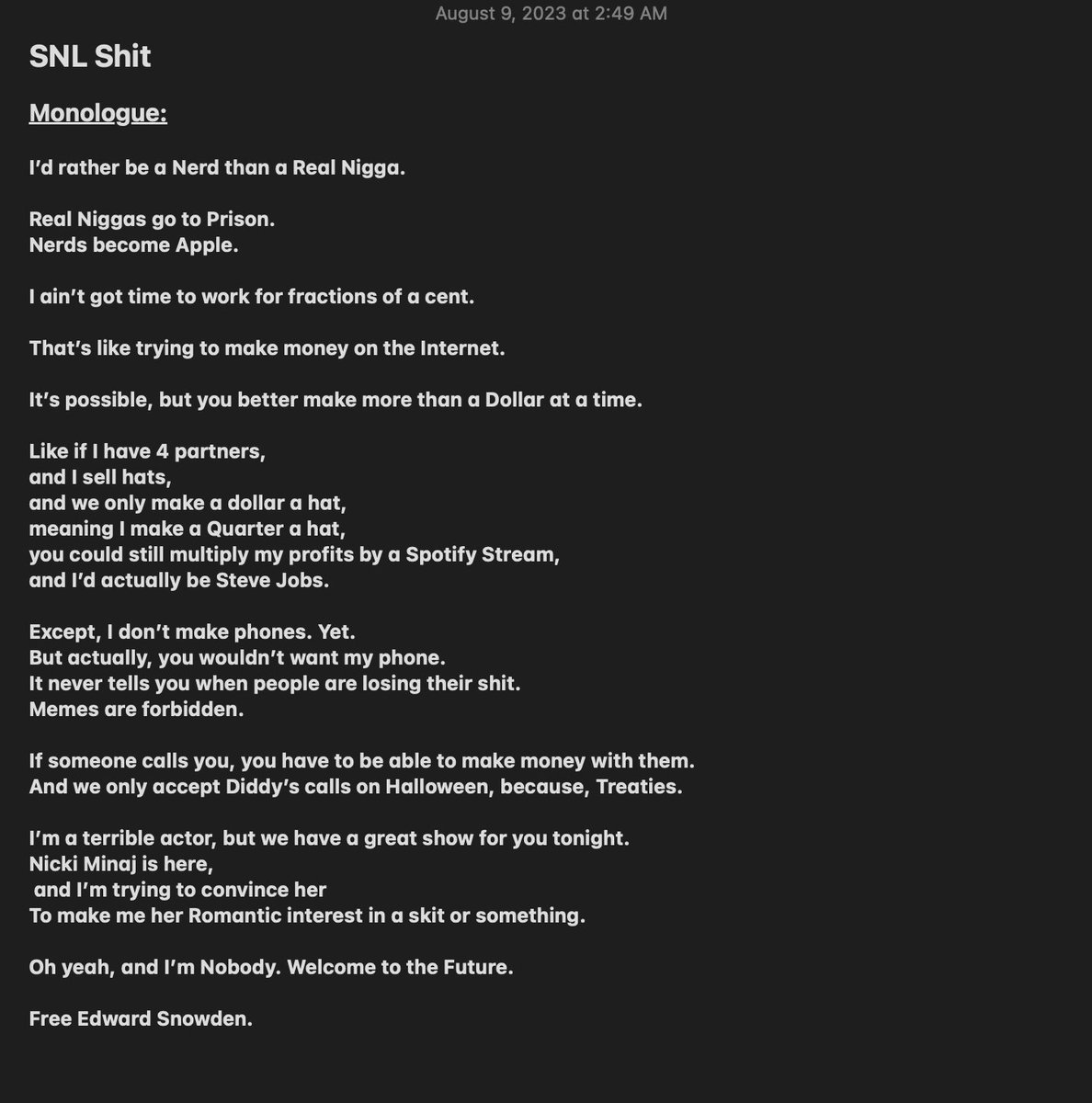 Blahsquiat145's tweet image. Welcome Back Blasqui...
#SonOfSAMO #AppleNotes
#WheresSteveJobs #Garageband