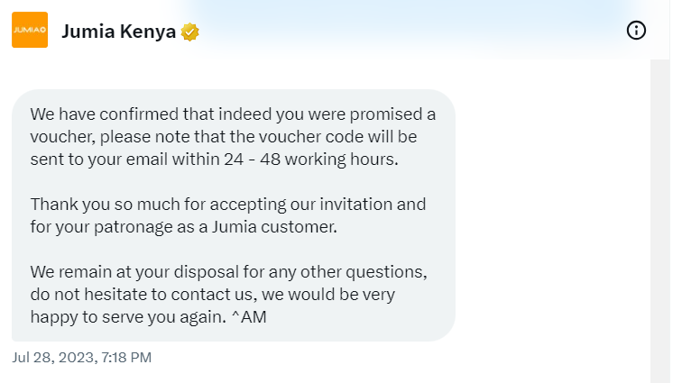 odumaphilip's tweet photo. Good morning @JumiaKenya you had promised to sort my issue in 48 hours on 28th July. Since then you have been ignoring my DMs asking for feedback from your end. What am I supposed to do to close this issue out? https://t.co/BYep5Wqxbe