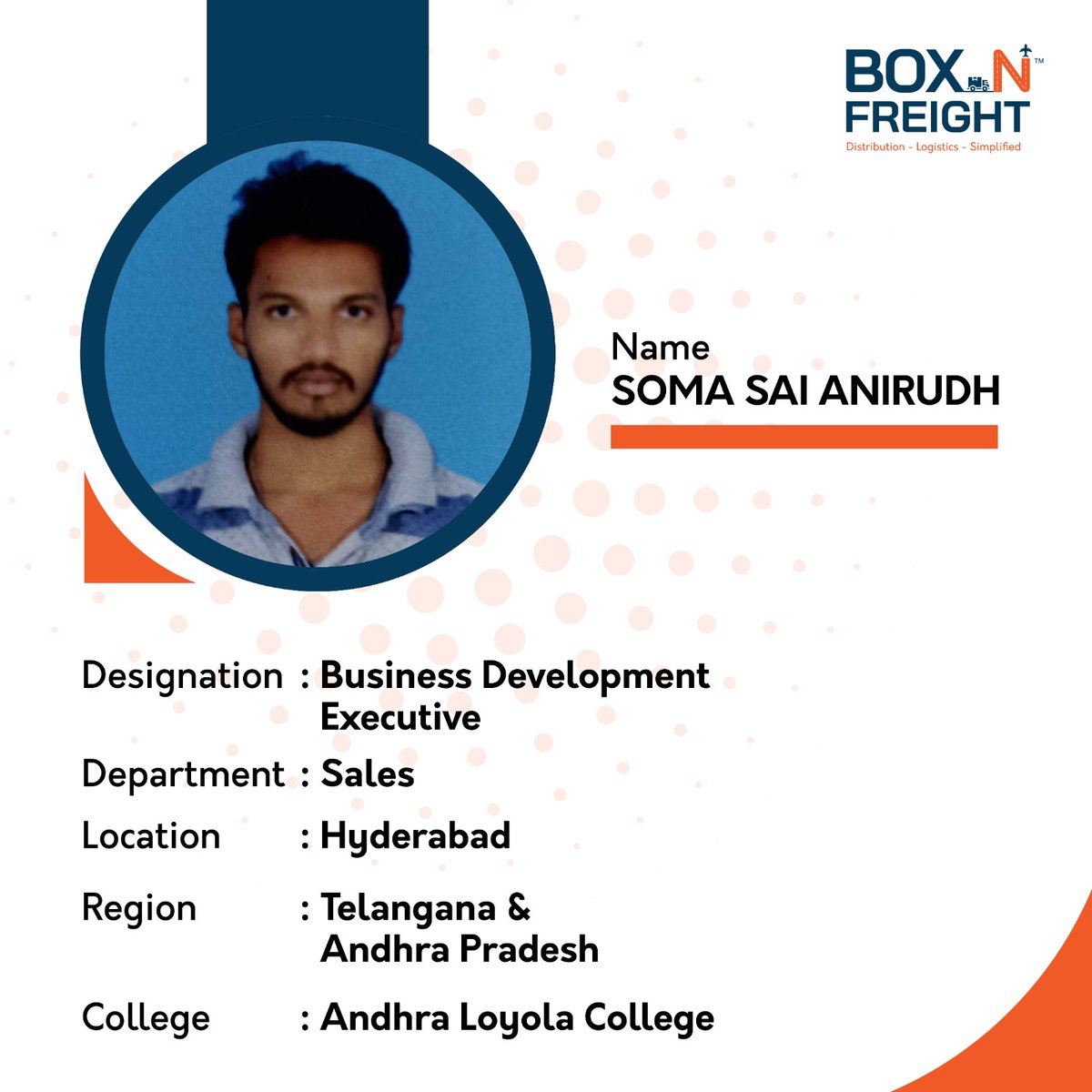 boxnfreight's tweet photo. Box N Freight welcomes the Business Development Executive, bringing passion for relationship nurturing and expertise in business. These new members aim to elevate growth and achieve innovative accomplishments, further expanding Box N Freight's influence.
#boxnfreight #intern https://t.co/DGByWJ6Km9