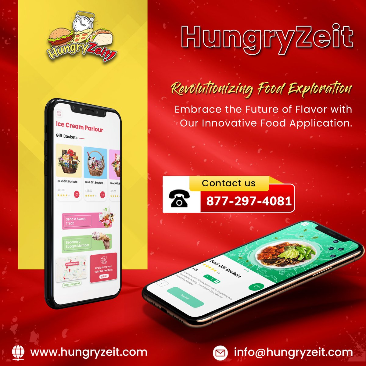 HungryZeit's tweet image. Let your restaurant step into the future only with HungryZeit and their custom built restaurant applications that bring the latest features right at your and your customer&apos;s fingertips! Don&apos;t wait around, get your quote today!
#hunryZeit #applicationdesign