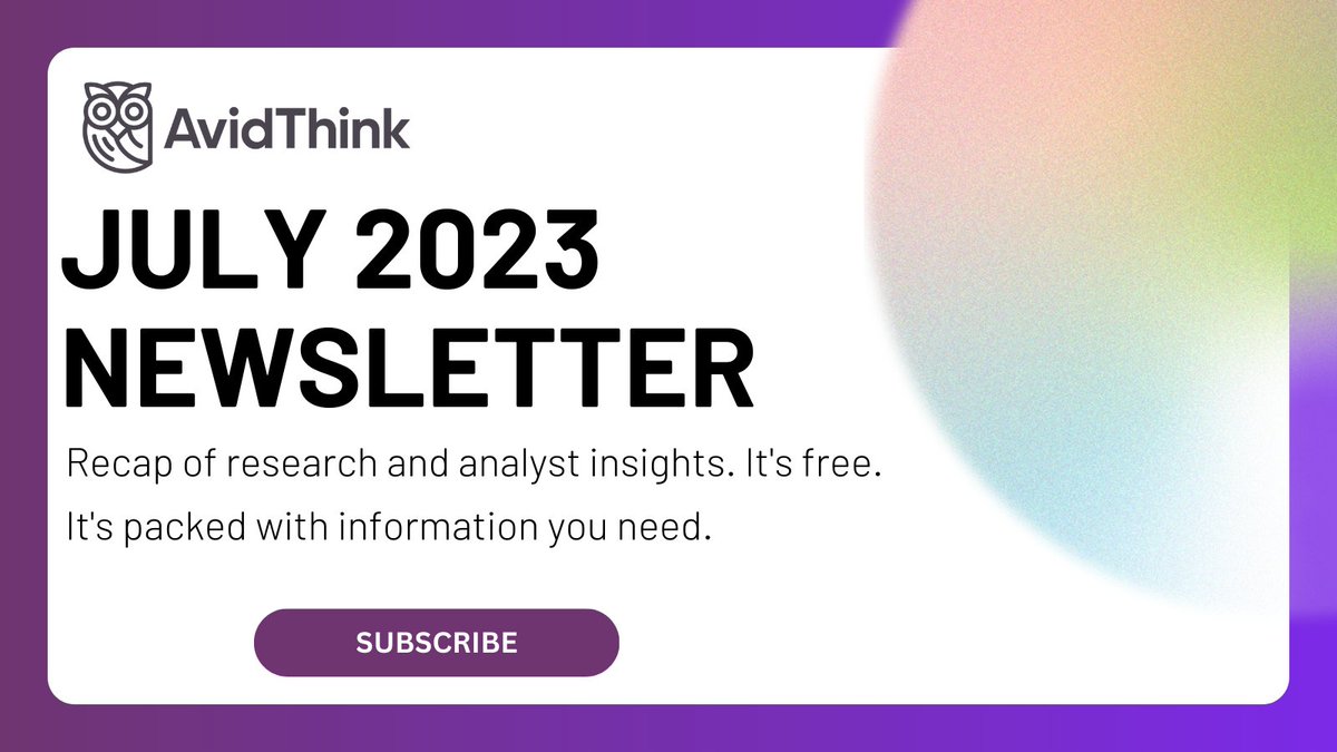 📢 July 2023 Newsletter Available Now! 📰 Our latest newsletter is ready for you to dive into. Discover valuable insights, trends, and updates in the industry. Visit the AvidThink site to view it: 🔗 avidthink.com/newsletters/ Subscribe to get it in your inbox!