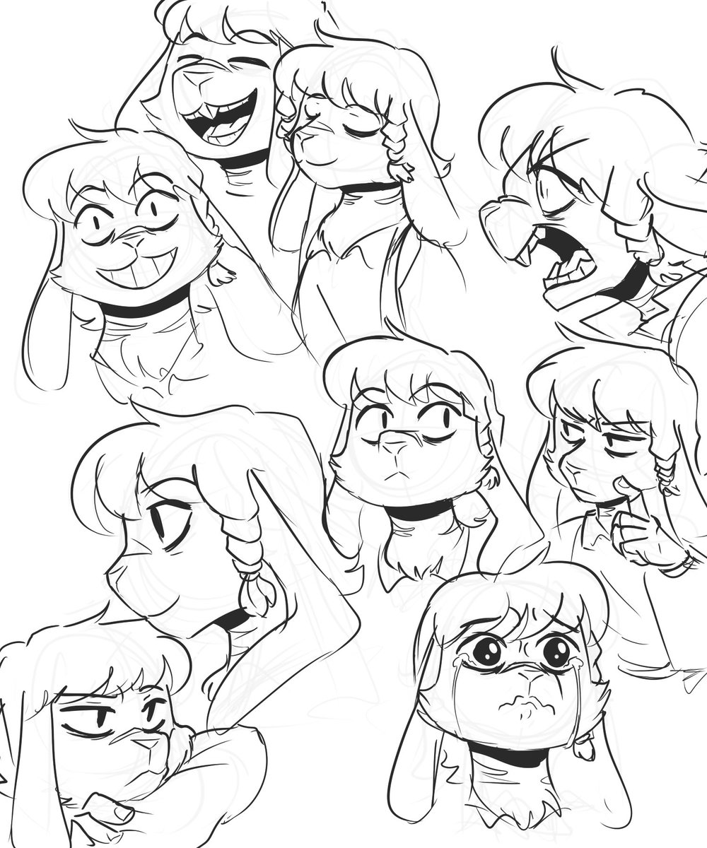 Doodled some bunny OC faces.